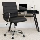 Flash Furniture GO-2286M-BK-GG Swivel Office Chair w/ Mid Back - Black LeatherSoft Upholstery thumbnail 9