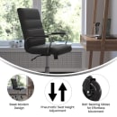 Flash Furniture GO-2286M-BK-RLB-GG Swivel Office Chair w/ Mid Back - Black LeatherSoft Upholstery, Chrome thumbnail 5