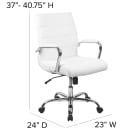 Flash Furniture GO-2286M-WH-GG Swivel Office Chair w/ Mid Back - White LeatherSoft Upholstery thumbnail 2