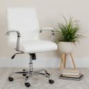 Flash Furniture GO-2286M-WH-GG Swivel Office Chair w/ Mid Back - White LeatherSoft Upholstery thumbnail 9