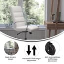 Flash Furniture GO-2286M-WH-RLB-GG Swivel Office Chair w/ High Back - White LeatherSoft Upholstery, Chrome thumbnail 5