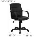 Flash Furniture GO-228S-BK-LEA-GG Swivel Office Chair w/ Mid Back - Black LeatherSoft Upholstery thumbnail 2