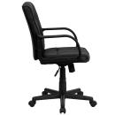 Flash Furniture GO-228S-BK-LEA-GG Swivel Office Chair w/ Mid Back - Black LeatherSoft Upholstery thumbnail 3
