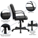 Flash Furniture GO-228S-BK-LEA-GG Swivel Office Chair w/ Mid Back - Black LeatherSoft Upholstery thumbnail 6