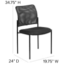 Flash Furniture GO-515-2-GG Stacking Side Chair - Black Mesh Back & Seat, Black Steel Frame thumbnail 2