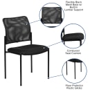 Flash Furniture GO-515-2-GG Stacking Side Chair - Black Mesh Back & Seat, Black Steel Frame thumbnail 6