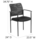 Flash Furniture GO-516-2-GG Stacking Side Arm Chair - Black Mesh Upholstery, Black Steel Frame thumbnail 2