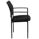 Flash Furniture GO-516-2-GG Stacking Side Arm Chair - Black Mesh Upholstery, Black Steel Frame thumbnail 3