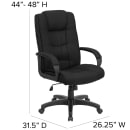 Flash Furniture GO-5301B-BK-GG Swivel Office Chair w/ High Back - Black Fabric Upholstery thumbnail 2