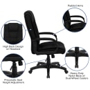 Flash Furniture GO-5301B-BK-GG Swivel Office Chair w/ High Back - Black Fabric Upholstery thumbnail 6