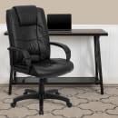 Flash Furniture GO-5301B-BK-LEA-GG Swivel Office Chair w/ High Back - Black LeatherSoft Upholstery thumbnail 9