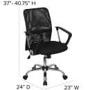 Flash Furniture GO-6057-GG Swivel Office Chair w/ Mid Back - Black Mesh Back & Seat thumbnail 2