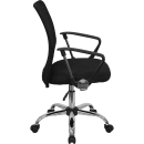Flash Furniture GO-6057-GG Swivel Office Chair w/ Mid Back - Black Mesh Back & Seat thumbnail 3