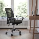 Flash Furniture GO-6057-GG Swivel Office Chair w/ Mid Back - Black Mesh Back & Seat thumbnail 9
