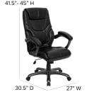 Flash Furniture GO-724H-BK-LEA-GG Swivel Office Chair w/ High Back - Black LeatherSoft Upholstery thumbnail 2