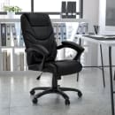 Flash Furniture GO-724H-BK-LEA-GG Swivel Office Chair w/ High Back - Black LeatherSoft Upholstery thumbnail 9