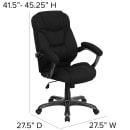 Flash Furniture GO-725-BK-GG Swivel Office Chair w/ High Back - Black Microfiber Upholstery thumbnail 2