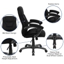 Flash Furniture GO-725-BK-GG Swivel Office Chair w/ High Back - Black Microfiber Upholstery thumbnail 6