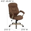 Flash Furniture GO-725-BN-GG Swivel Office Chair w/ High Back - Brown Microfiber Upholstery thumbnail 2