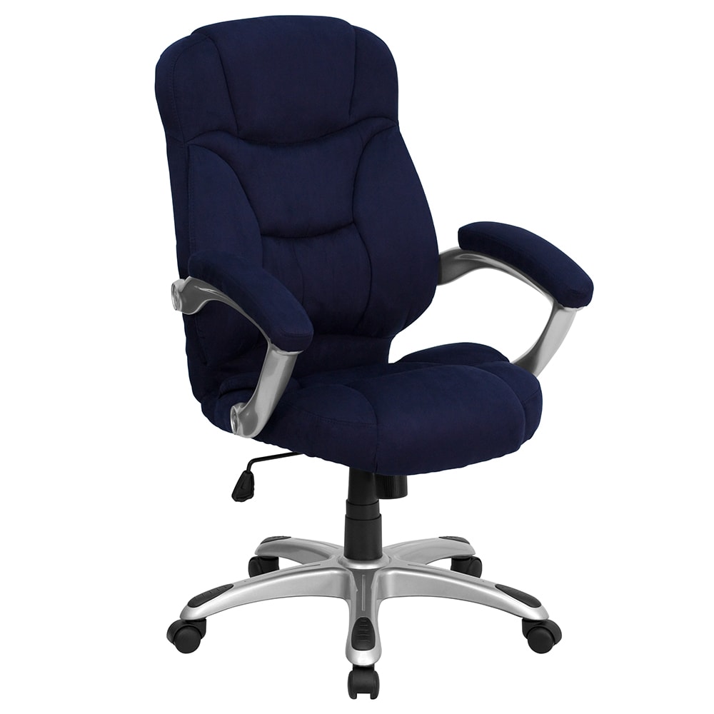 Flash Furniture GO-725-NVY-GG Swivel Office Chair w/ High Back - Navy Blue Microfiber Upholstery