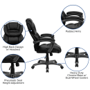 Flash Furniture GO-901-BK-GG Swivel Office Chair w/ High Back - Black LeatherSoft Upholstery thumbnail 6