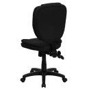 Flash Furniture GO-930F-BK-GG Swivel Office Chair w/ Mid Back - Black Fabric Upholstery thumbnail 3