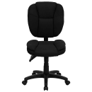 Flash Furniture GO-930F-BK-GG Swivel Office Chair w/ Mid Back - Black Fabric Upholstery thumbnail 4