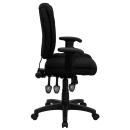 Flash Furniture GO-930F-BK-ARMS-GG Swivel Office Arm Chair w/ Mid Back - Black Fabric Upholstery thumbnail 2