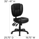 Flash Furniture GO-930F-BK-LEA-GG Swivel Office Chair w/ Mid Back - Black LeatherSoft Upholstery thumbnail 2
