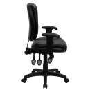 Flash Furniture GO-930F-BK-LEA-ARMS-GG Swivel Office Chair w/ Mid Back - Black LeatherSoft Upholstery thumbnail 2
