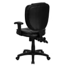 Flash Furniture GO-930F-BK-LEA-ARMS-GG Swivel Office Chair w/ Mid Back - Black LeatherSoft Upholstery thumbnail 3