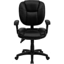 Flash Furniture GO-930F-BK-LEA-ARMS-GG Swivel Office Chair w/ Mid Back - Black LeatherSoft Upholstery thumbnail 4