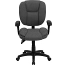 Flash Furniture GO-930F-GY-ARMS-GG Swivel Office Arm Chair w/ Mid Back - Gray Fabric Upholstery thumbnail 4