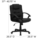 Flash Furniture GO-937M-BK-LEA-GG Swivel Office Chair w/ Mid Back - Black LeatherSoft Upholstery thumbnail 2
