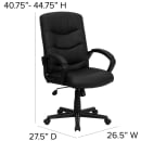 Flash Furniture GO-977-1-BK-LEA-GG Swivel Office Chair w/ Mid Back - Black LeatherSoft Upholstery thumbnail 2
