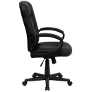 Flash Furniture GO-977-1-BK-LEA-GG Swivel Office Chair w/ Mid Back - Black LeatherSoft Upholstery thumbnail 3