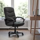 Flash Furniture GO-977-1-BK-LEA-GG Swivel Office Chair w/ Mid Back - Black LeatherSoft Upholstery thumbnail 9