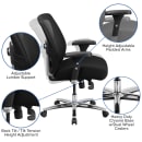 Flash Furniture GO-99-3-GG Swivel Big & Tall Office Chair w/ High Back - Black Mesh Back & Fabric Seat thumbnail 5