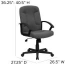 Flash Furniture GO-ST-6-GY-GG Swivel Office Chair w/ Mid Back - Gray Fabric Upholstery thumbnail 2