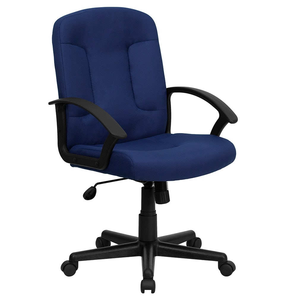Flash Furniture GO-ST-6-NVY-GG Swivel Office Chair w/ Mid Back - Navy Blue Polyester Upholstery