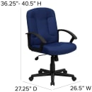 Flash Furniture GO-ST-6-NVY-GG Swivel Office Chair w/ Mid Back - Navy Blue Polyester Upholstery thumbnail 2