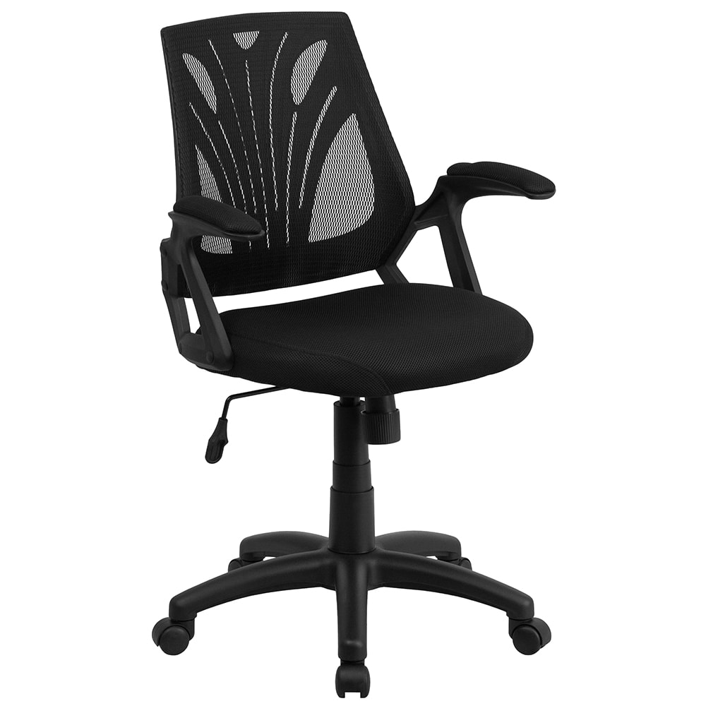 Flash Furniture GO-WY-82-GG Swivel Office Chair w/ Mid Back - Black Mesh Back & Seat
