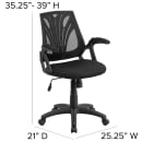 Flash Furniture GO-WY-82-GG Swivel Office Chair w/ Mid Back - Black Mesh Back & Seat thumbnail 2
