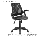 Flash Furniture GO-WY-82-LEA-GG Swivel Office Chair w/ Mid Back - Black LeatherSoft Upholstery thumbnail 2