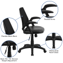 Flash Furniture GO-WY-82-LEA-GG Swivel Office Chair w/ Mid Back - Black LeatherSoft Upholstery thumbnail 6