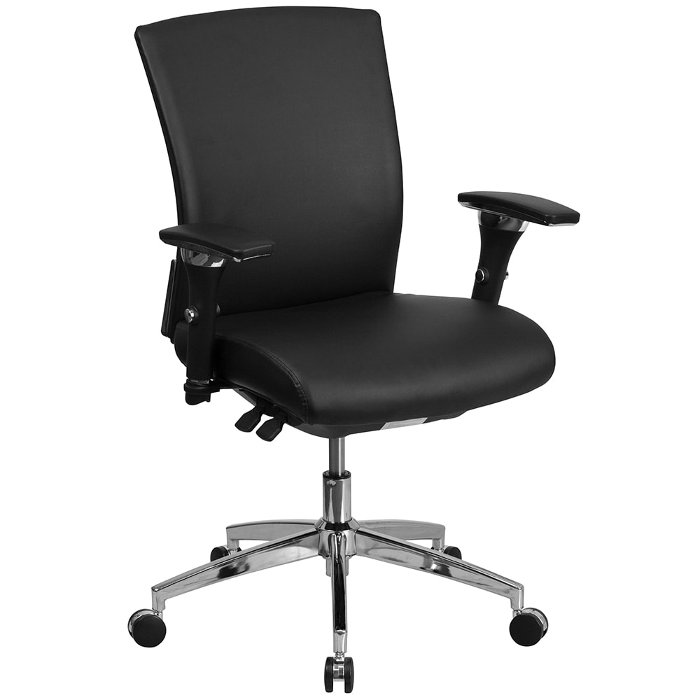 Flash Furniture GO-WY-85-7-GG Swivel Office Chair w/ Mid Back - Black LeatherSoft Upholstery