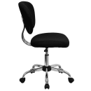 Flash Furniture H-2376-F-BK-GG Swivel Task Chair w/ Black Mesh Back & Seat - Chrome Base w/ Casters thumbnail 3