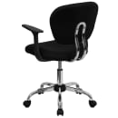 Flash Furniture H-2376-F-BK-ARMS-GG Swivel Office Arm Chair w/ Mid Back - Black Mesh Back & Seat thumbnail 4