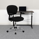 Flash Furniture H-2376-F-BK-ARMS-GG Swivel Office Arm Chair w/ Mid Back - Black Mesh Back & Seat thumbnail 9