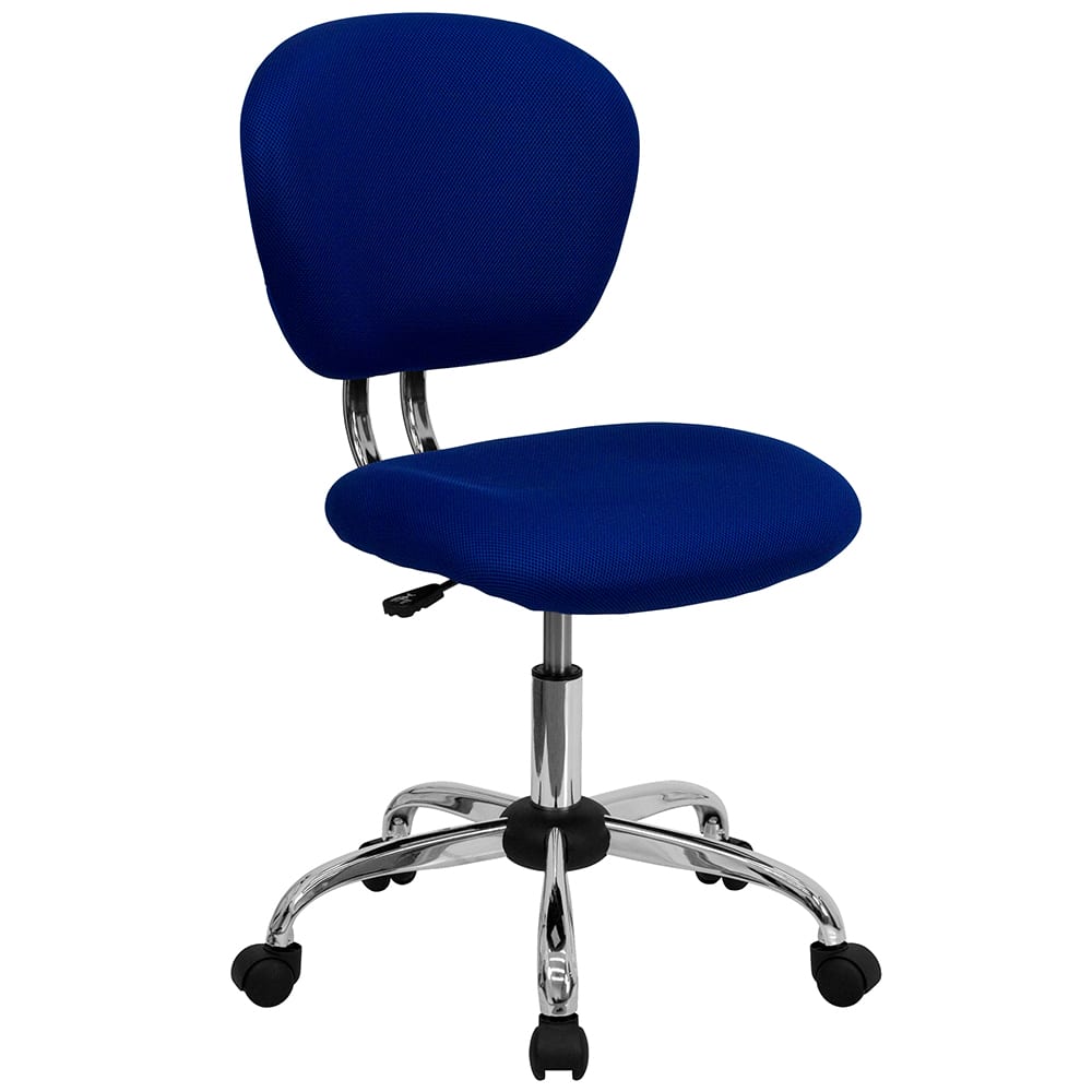 Flash Furniture H-2376-F-BLUE-GG Swivel Office Chair w/ Mid Back - Blue Mesh Back & Seat